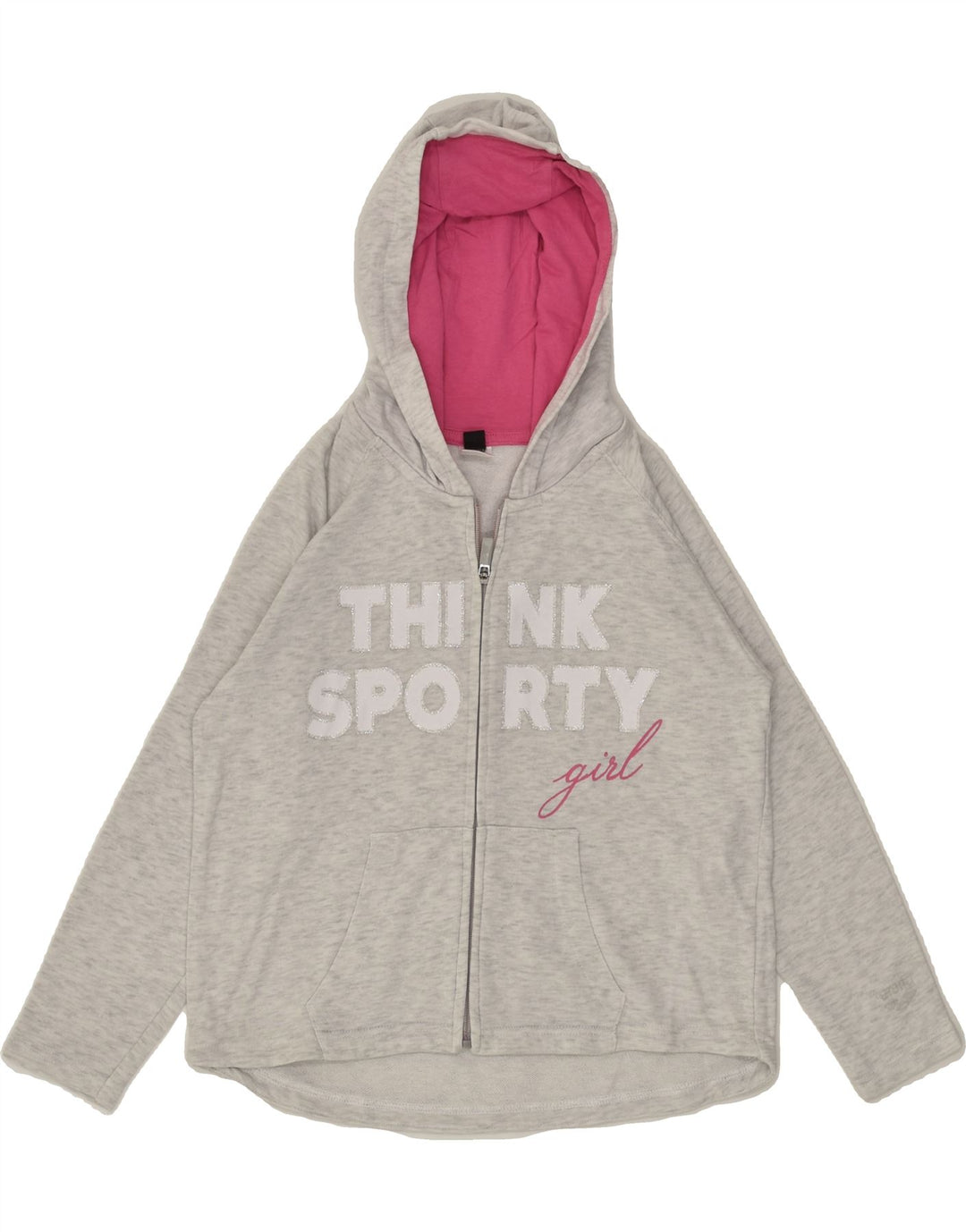 ARENA Girls Graphic Zip Hoodie Sweater 11-12 Years Grey Cotton | Vintage Arena | Thrift | Second-Hand Arena | Used Clothing | Messina Hembry 