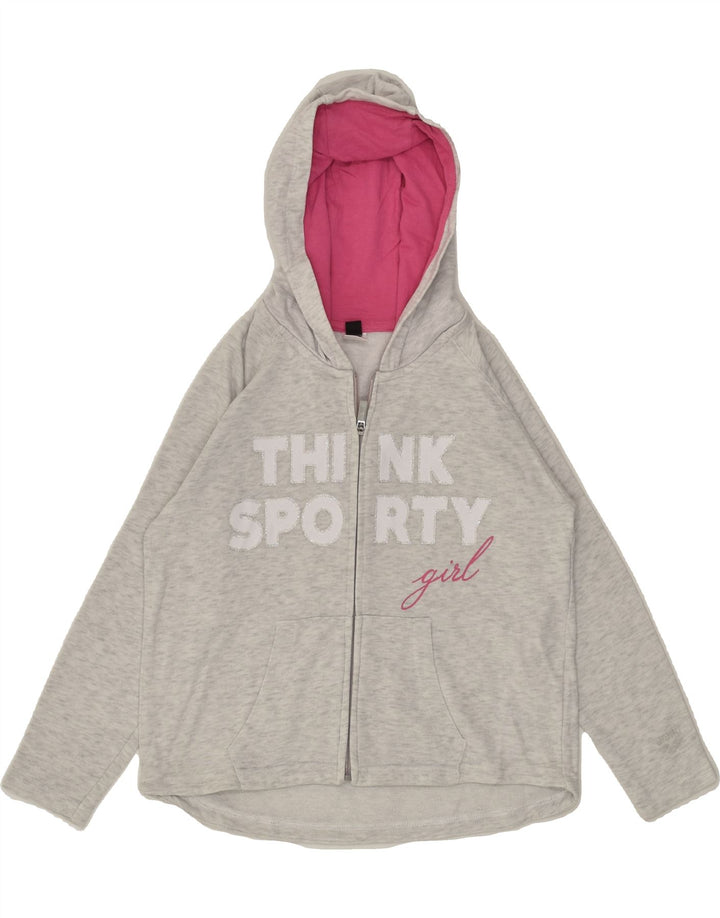 ARENA Girls Graphic Zip Hoodie Sweater 11-12 Years Grey Cotton | Vintage Arena | Thrift | Second-Hand Arena | Used Clothing | Messina Hembry 