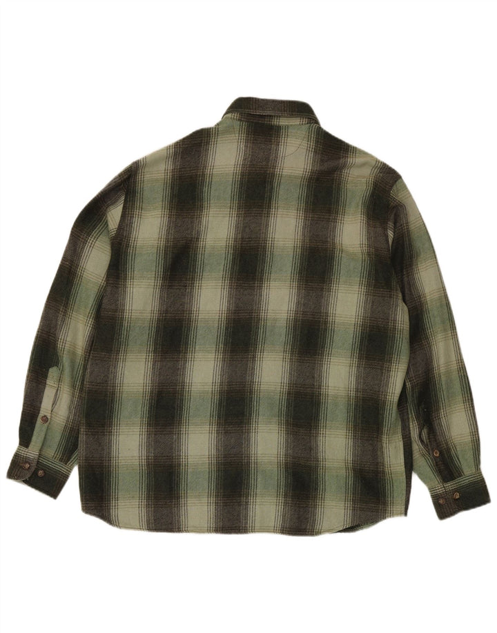 Camicia overshirt da uomo Bailo in lana a quadri verdi grandi