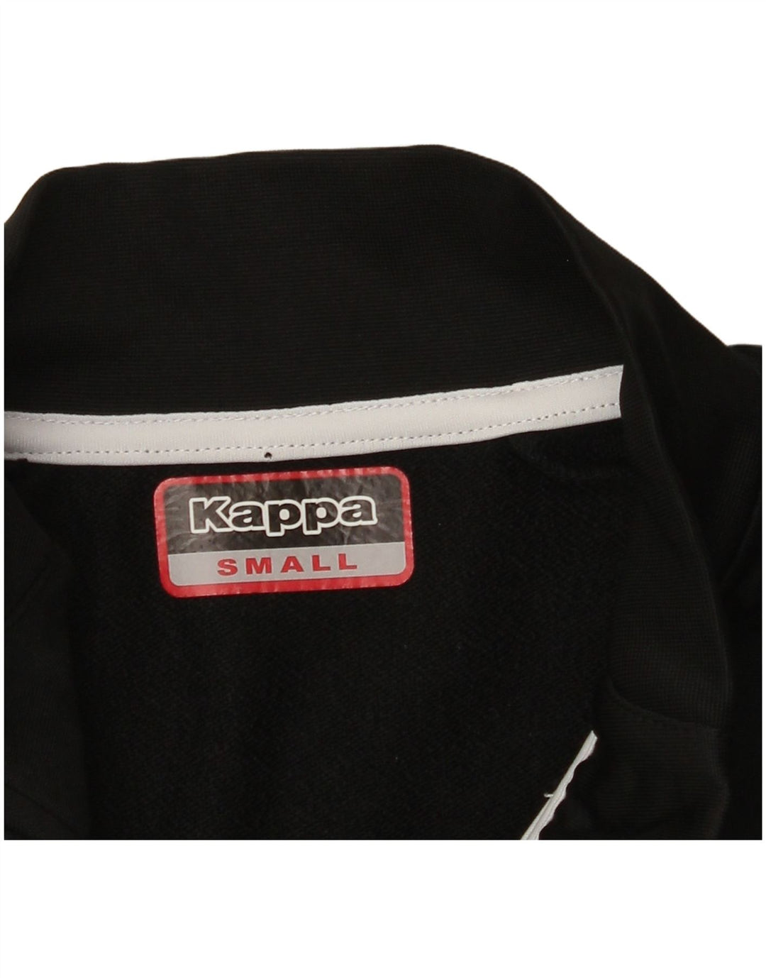 Top della tuta da ginnastica da uomo KAPPA con zip grafica e collo piccolo nero a blocchi di colore