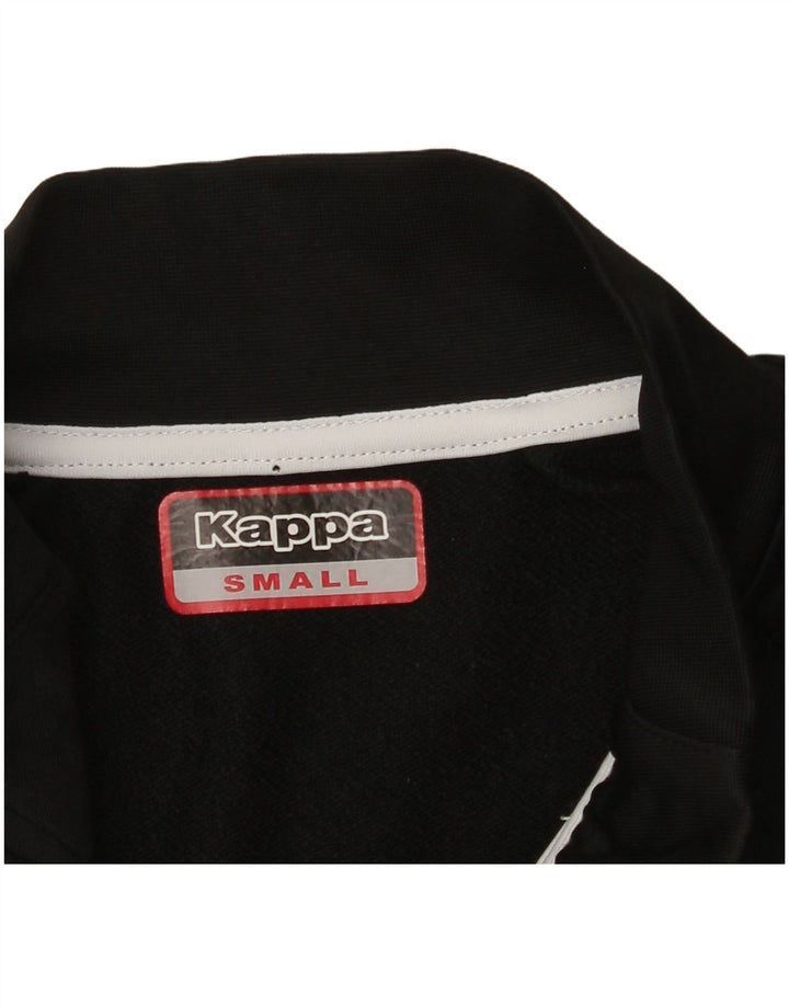 Top della tuta da ginnastica da uomo KAPPA con zip grafica e collo piccolo nero a blocchi di colore