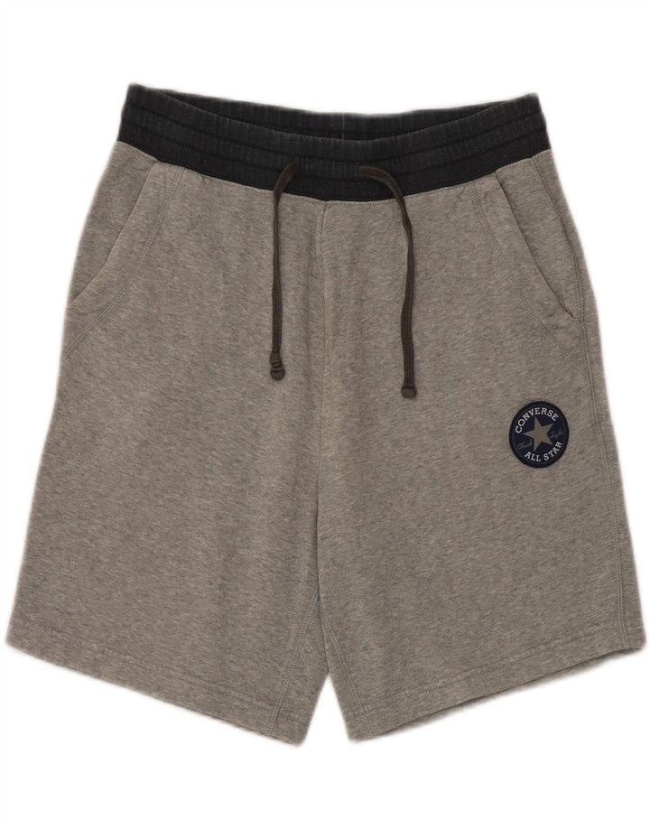 Pantaloncini sportivi da uomo Converse Small in cotone color block grigio