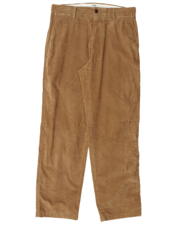 DOCKERS Pantaloni dritti da uomo in velluto a coste W30 L30 in cotone beige