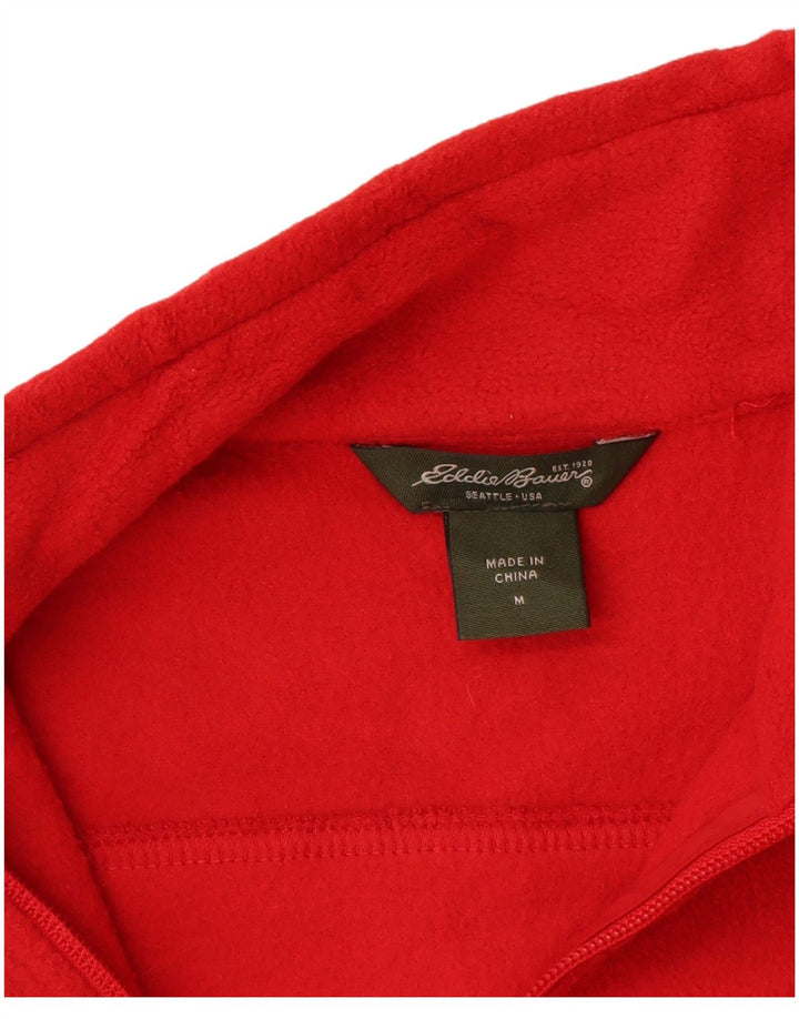 Gilet in pile da donna Eddie Bauer UK 14 poliestere rosso medio