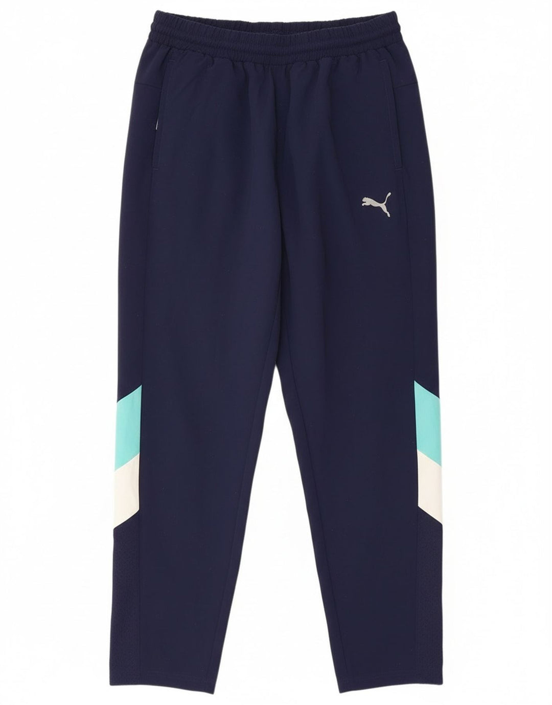 Pantaloni da tuta da uomo Puma Large in poliestere color block blu navy
