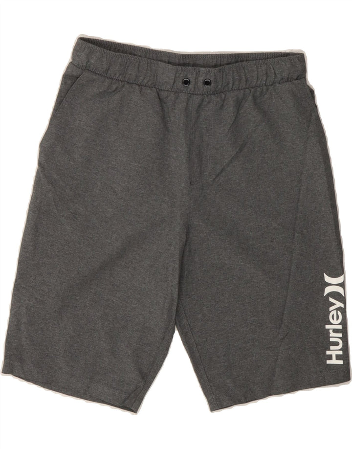 HURLEY Boys Graphic Sport Shorts 12-13 Years Large Grey Polyester Vintage Hurley and Second-Hand Hurley from Messina Hembry 