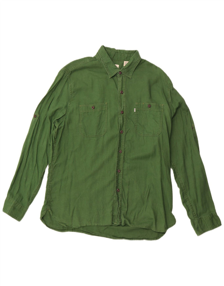 Camicia da donna LEVI'S UK 18 XL Cotone verde