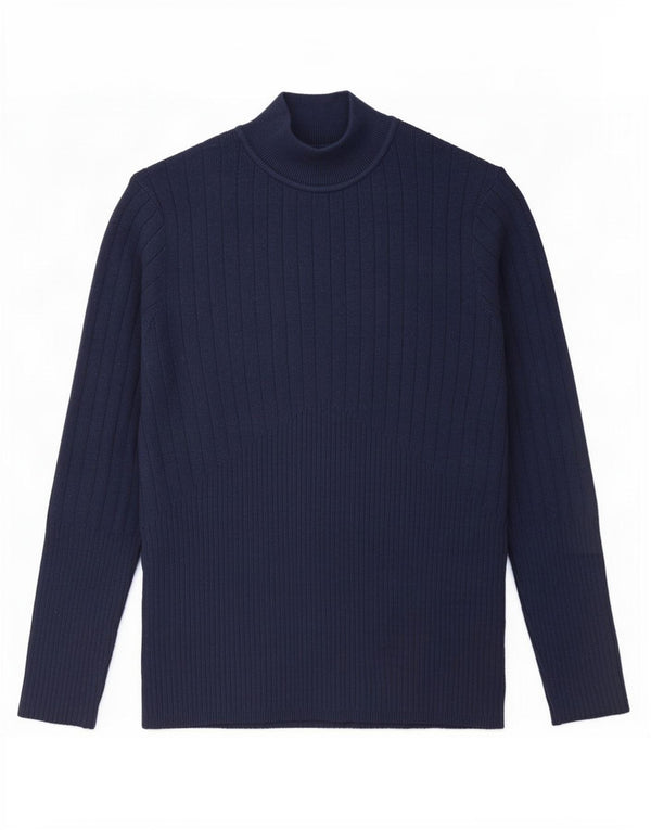 Maglione maglione a collo alto da donna Marks & Spencer UK 14 grande blu navy