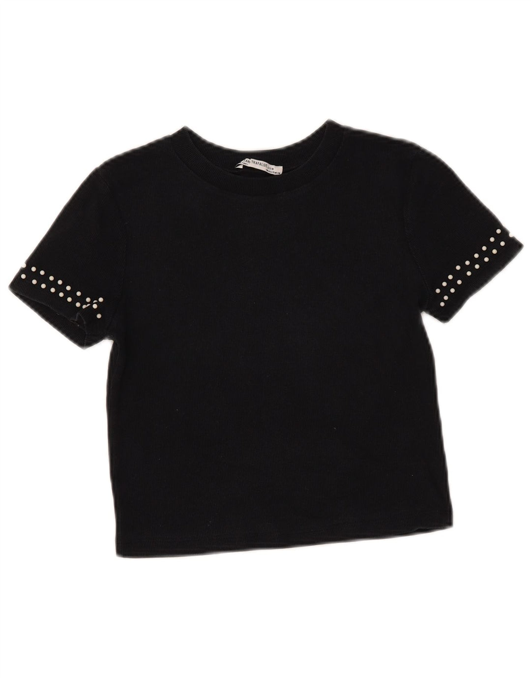 T-shirt corta da donna Zara UK 10 piccola nera