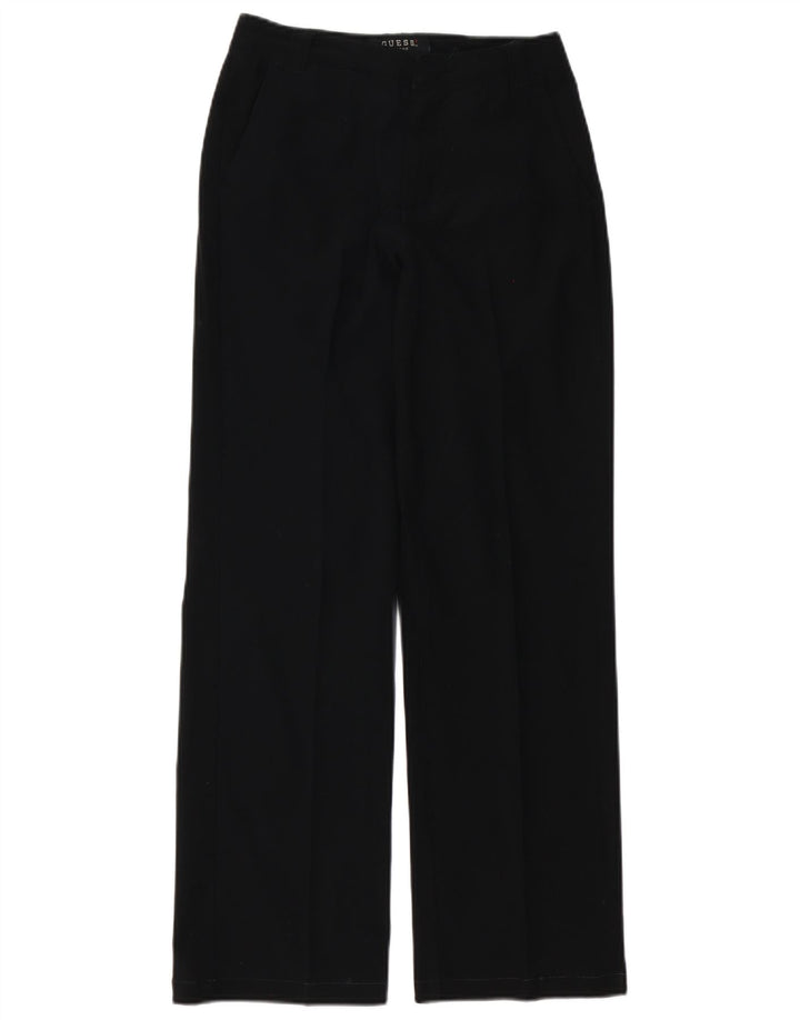 Pantaloni chino da donna Guess a gamba larga W27 L30 poliestere nero