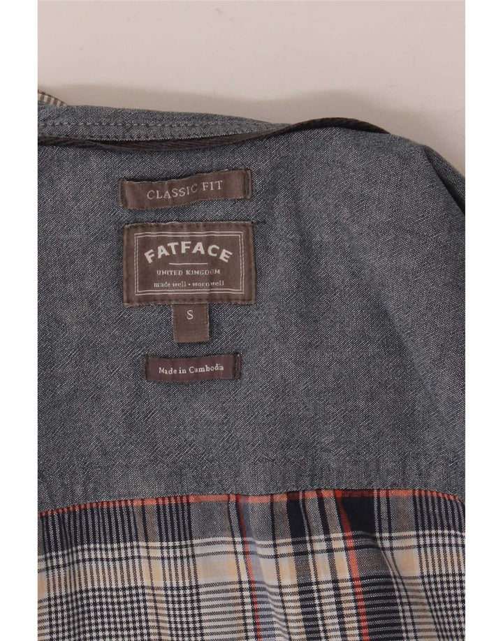 Camicia da uomo a maniche corte dal taglio classico Fat Face a quadri grigi piccoli