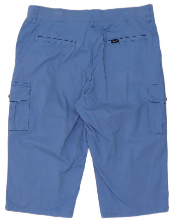 Pantaloncini Bermuda cargo da donna Lee US 12 Large W32 cotone blu
