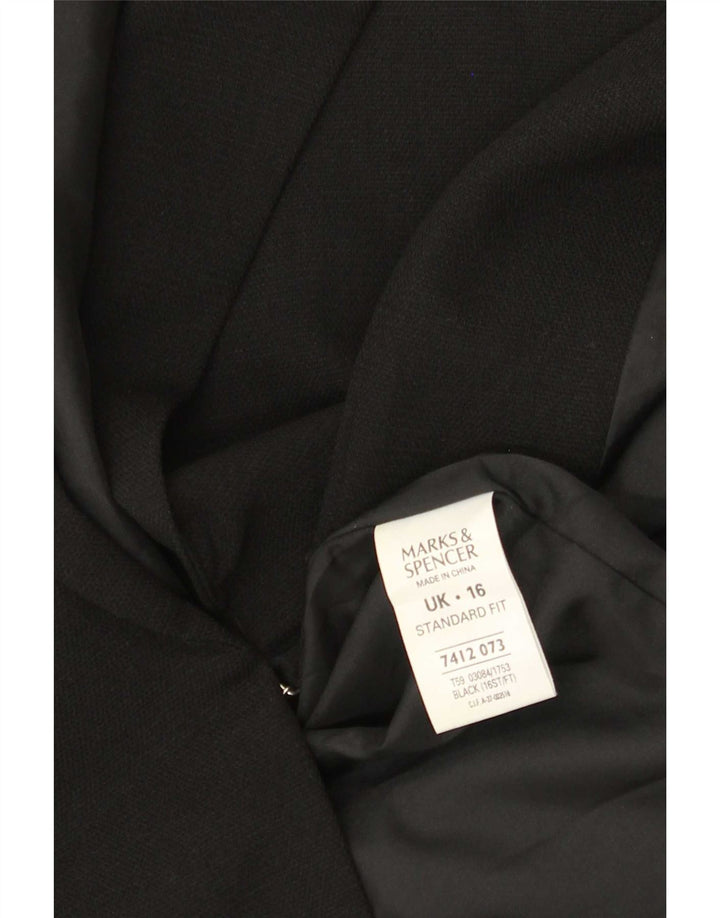 Giacca blazer da donna Marks & Spencer UK 16 grande poliestere nero