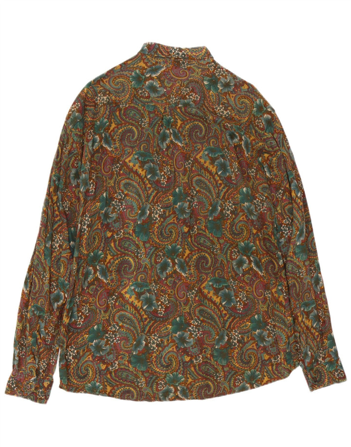 Camicia da uomo vintage grande kaki Paisley
