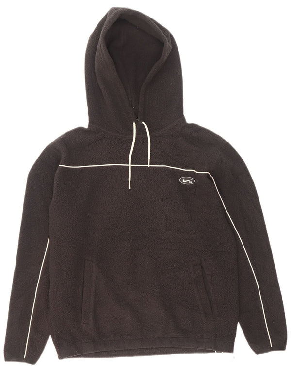 Maglia in pile con cappuccio Nike da uomo, poliestere nero medio
