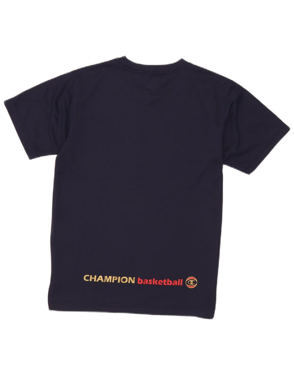 T-shirt grafica Champion da bambino, 9-10 anni, in poliestere blu navy