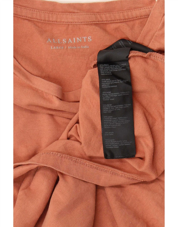T-shirt da uomo All Saints Top grande in cotone marrone