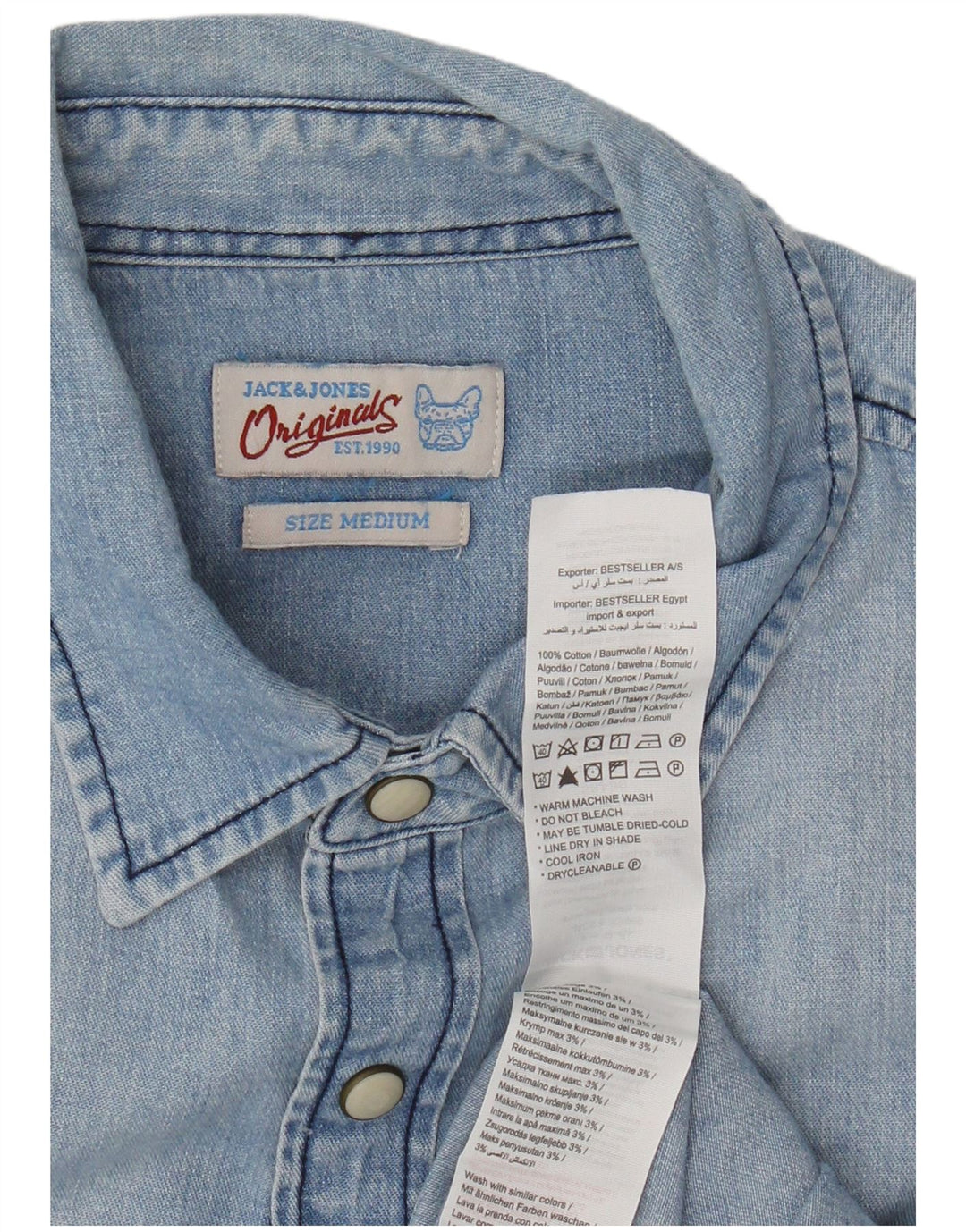 Camicia di jeans da uomo Jack & Jones in cotone blu medio