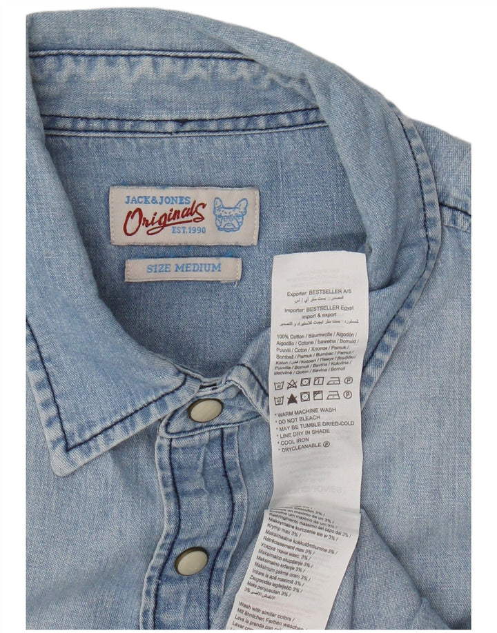 Camicia di jeans da uomo Jack & Jones in cotone blu medio