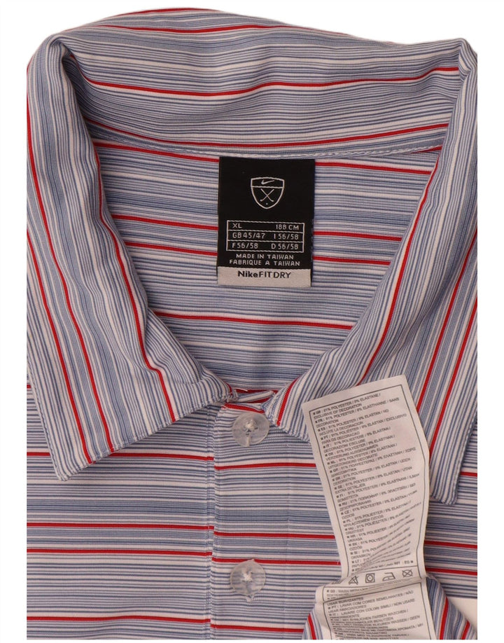 Polo Nike da uomo UK 45/47 XL poliestere a righe blu