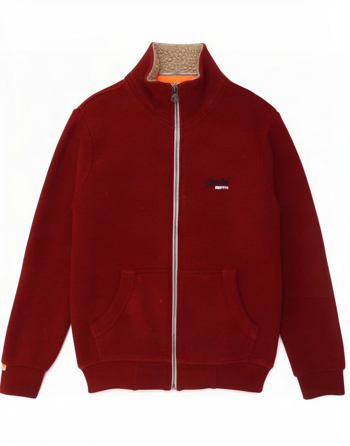 Giacca da tuta da uomo Superdry in cotone rosso medio
