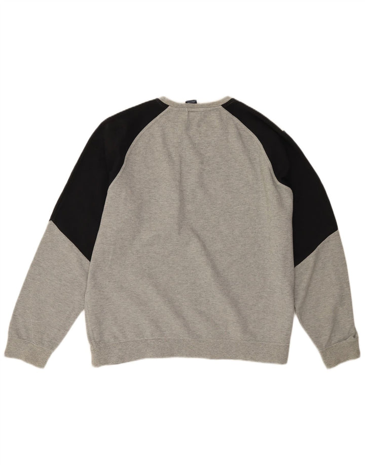 Felpa da uomo NIKE maglione XL in cotone color block grigio