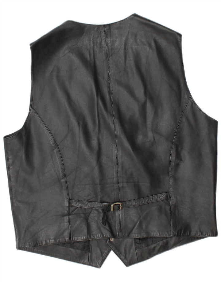 Gilet in pelle da uomo vintage 2XL in pelle nera