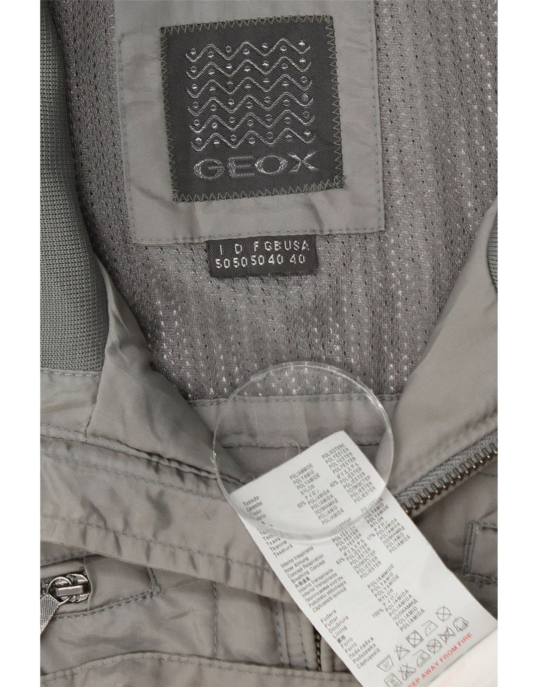 Giacca utility da uomo Geox UK 40 Large Grigia in poliammide