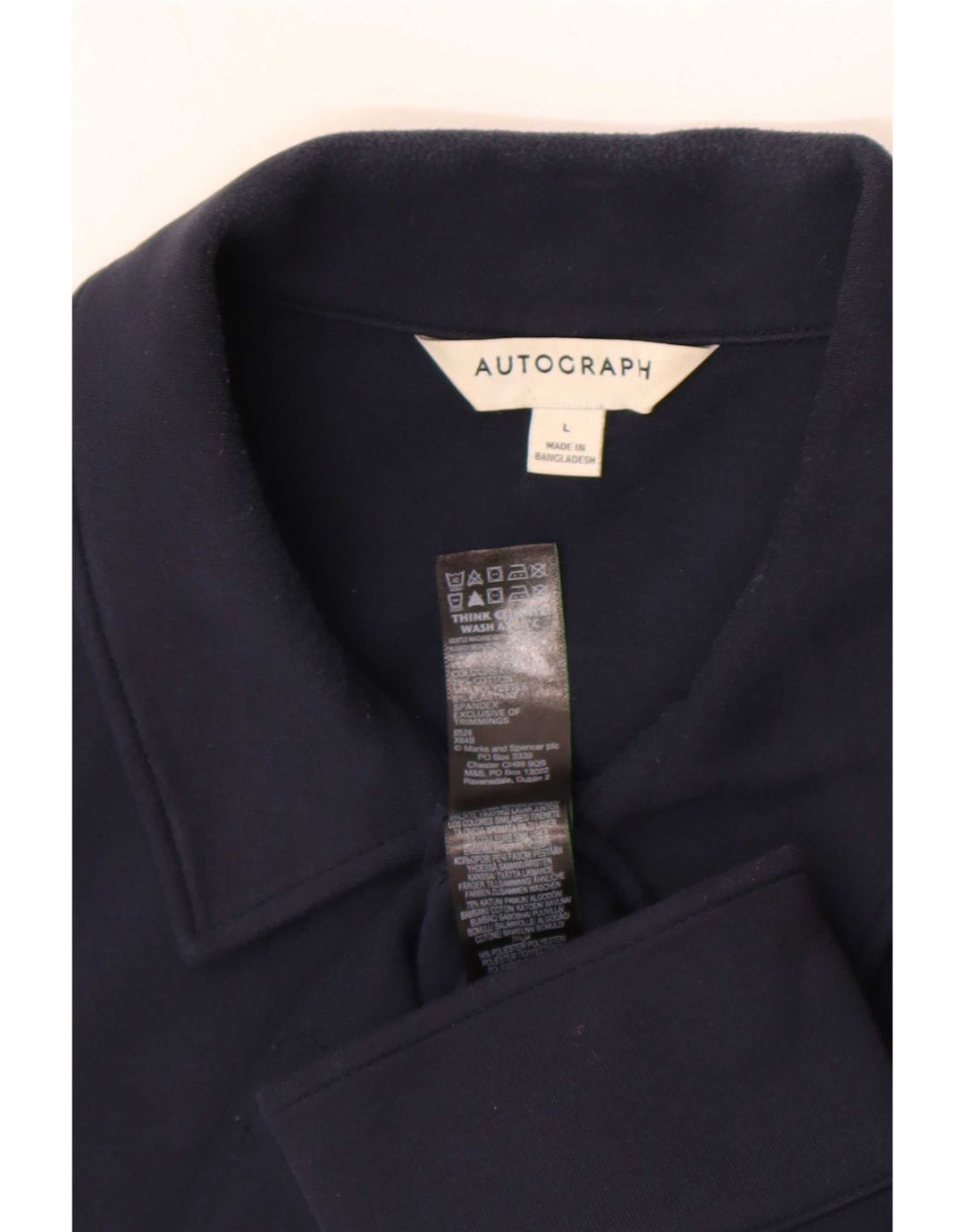 Giubbotto bomber autografo da uomo Marks & Spencer UK 40 grande cotone blu navy