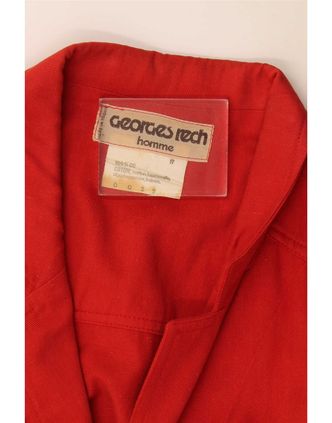 Camicia da uomo Georges Rech taglia 17 XL in cotone rosso