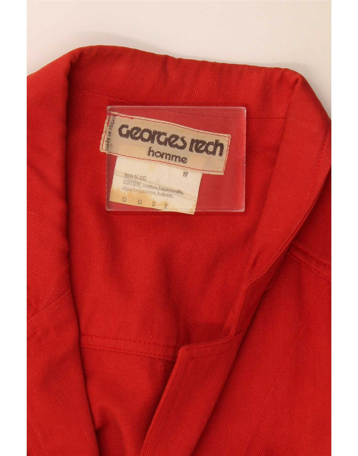 Camicia da uomo Georges Rech taglia 17 XL in cotone rosso