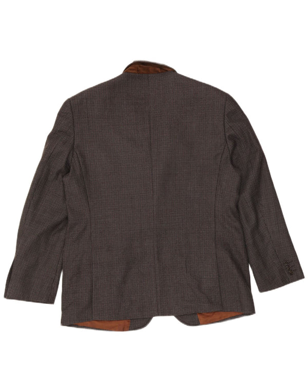 Giacca blazer a 2 bottoni da uomo Marks & Spencer UK 42 grande lana a quadri grigi