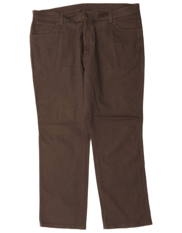 Pantaloni casual Wrangler da uomo vestibilità regolare W42 L30 cotone grigio
