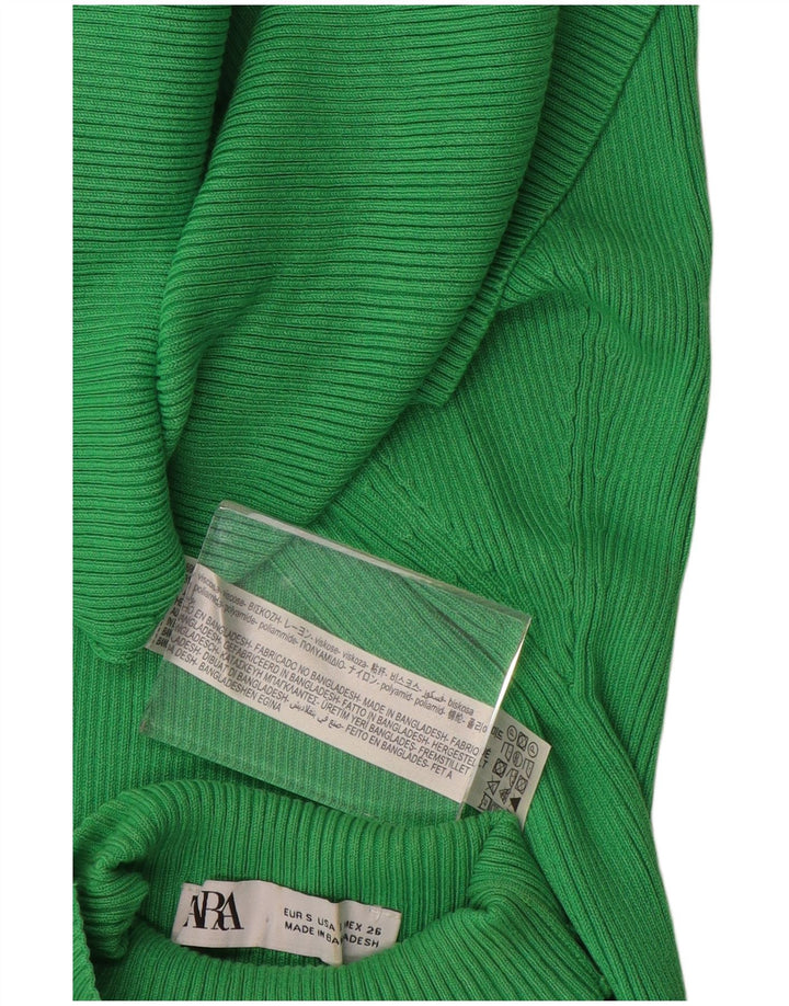Abito maglione Zara da donna UK 8 Small verde viscosa