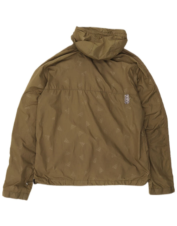 Giacca anorak grafica da uomo con cappuccio Adidas UK 38 Medium Khaki Spotted