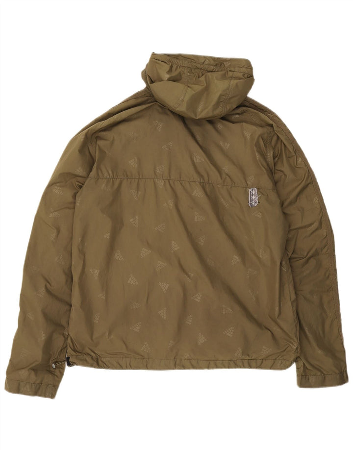 Giacca anorak grafica da uomo con cappuccio Adidas UK 38 Medium Khaki Spotted