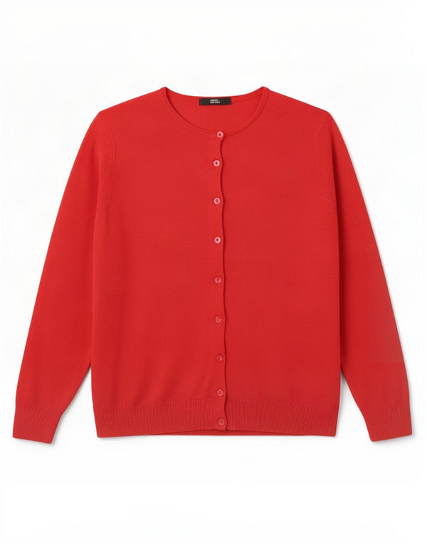 Maglione cardigan da donna Marks & Spencer UK 14 grande acrilico rosso