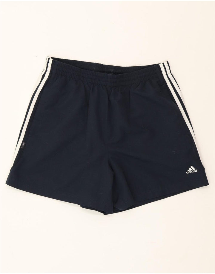 Pantaloncini sportivi da uomo ADIDAS grandi in poliestere blu navy