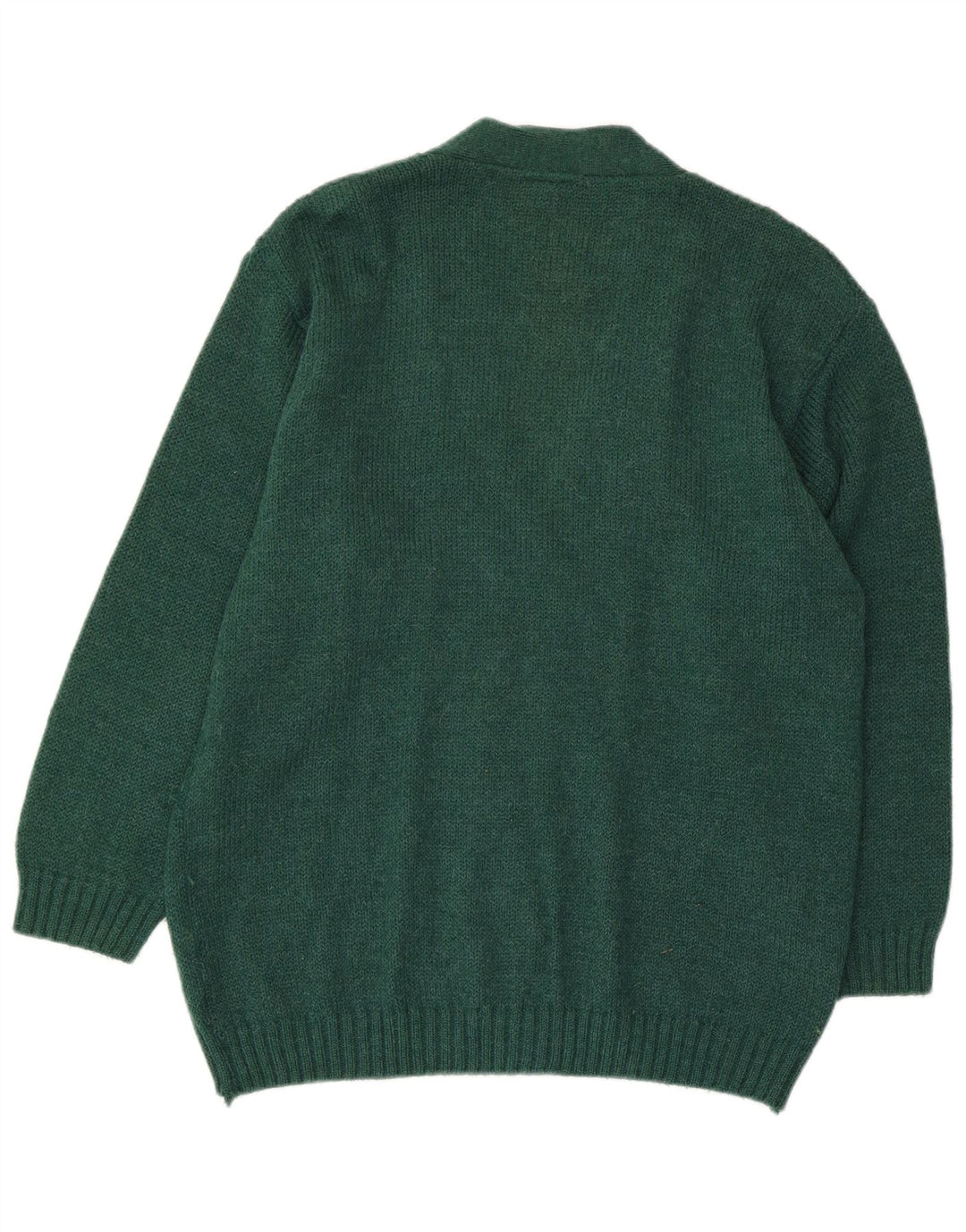 Maglione cardigan oversize da donna VINTAGE UK 10 piccolo acrilico verde