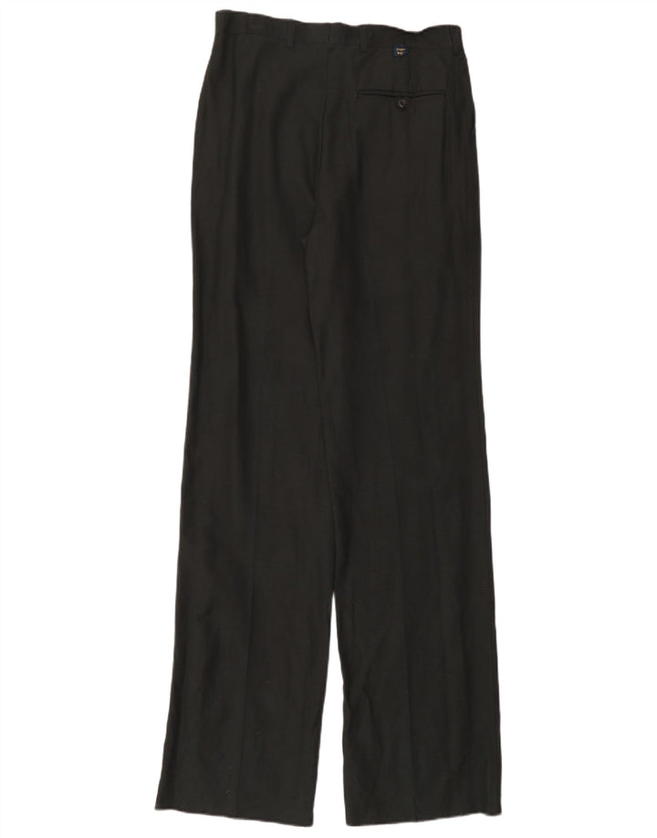 Pantaloni chino vintage da uomo con pegging W30 L36 viscosa nera