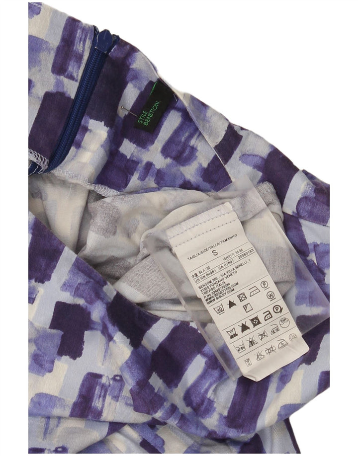 Abito tubino da donna Benetton UK 10 piccolo cotone a quadri blu
