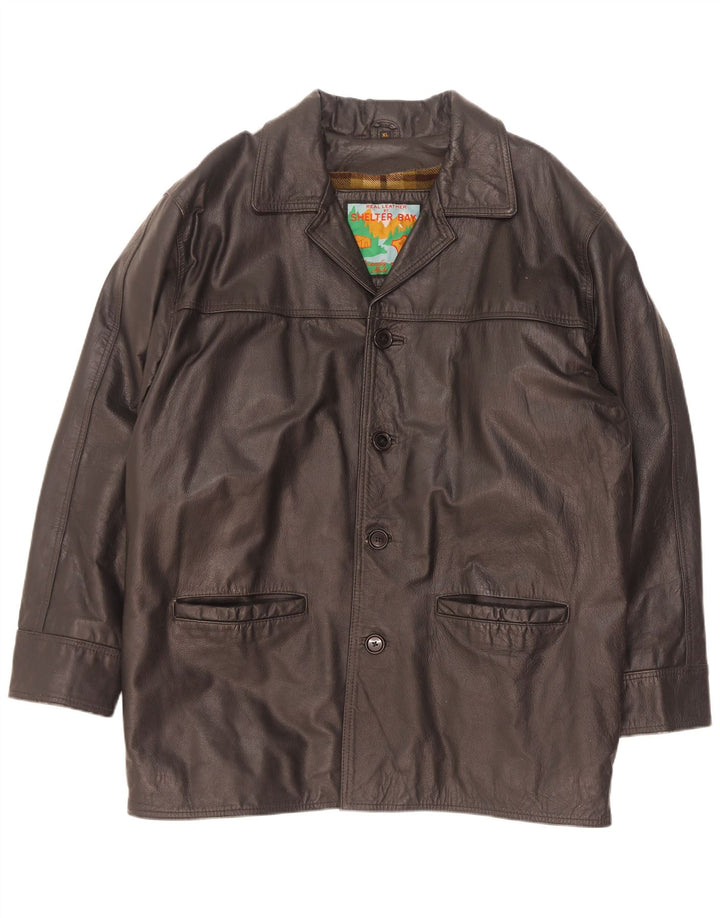 Giacca in pelle da uomo Shelter Bay UK 42 XL Nera
