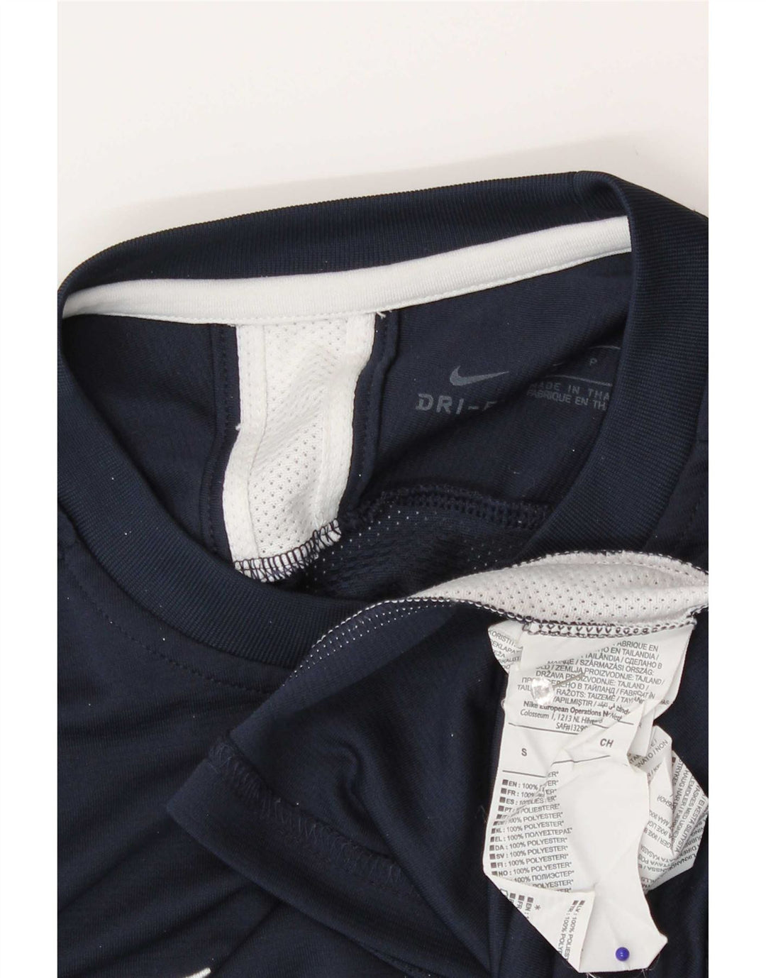 T-shirt Nike Dri Fit da uomo, piccola, in poliestere color block blu navy