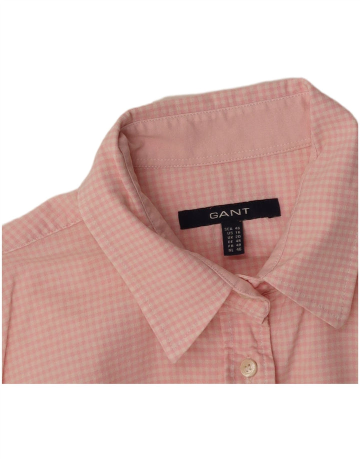 GANT Camicia a maniche corte da donna UK 20 Large Pink Gingham