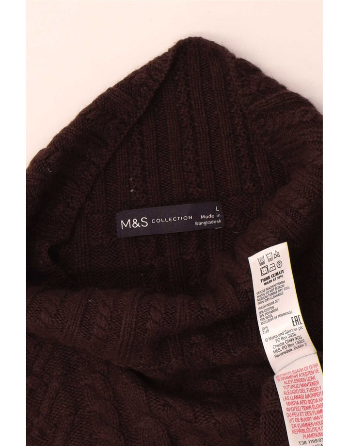 Maglione maglione a collo alto da donna Marks & Spencer UK 16 grande marrone