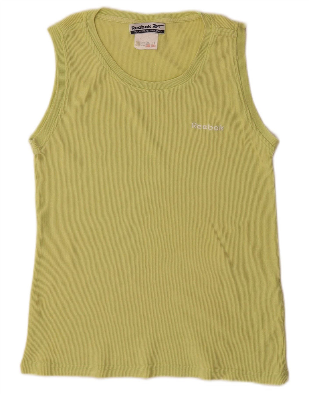 Canottiera Reebok da donna UK 16 grande verde cotone
