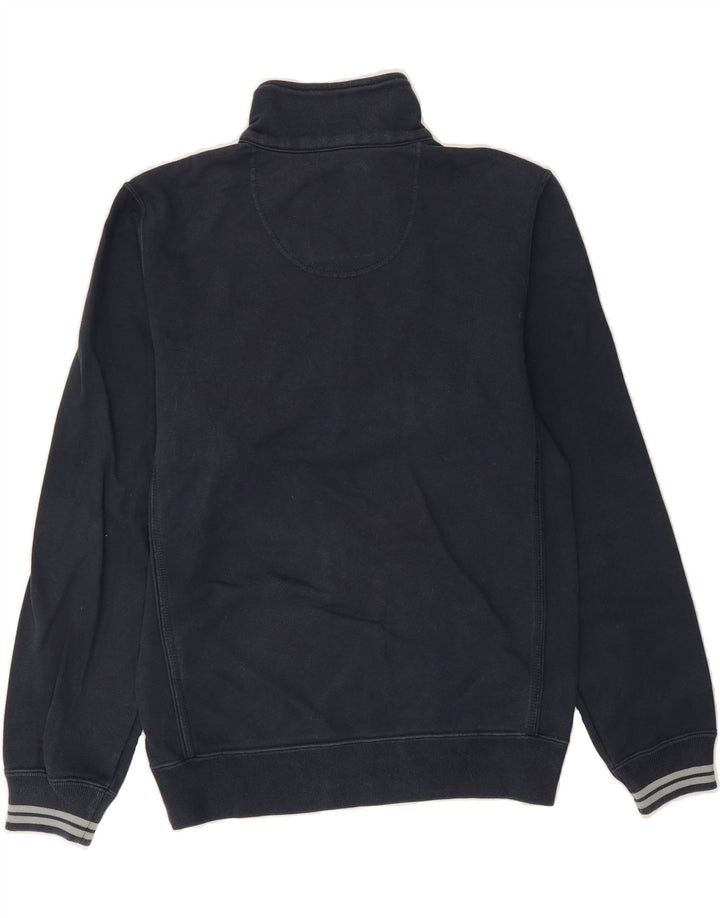 CHAMPION Mens Graphic Zip Neck Sweatshirt Jumper Small Navy Blue Cotton Vintage Champion and Second-Hand Champion from Messina Hembry 