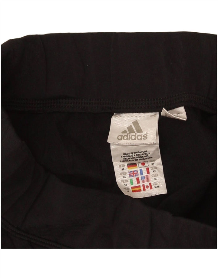 Leggings Capri da donna Adidas UK 14 Large Nero Colourblock Poliestere