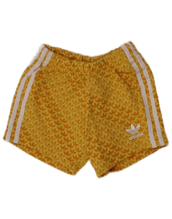 ADIDAS Baby Boys Graphic Sport Shorts 6-9 Months  Yellow Spotted Cotton
