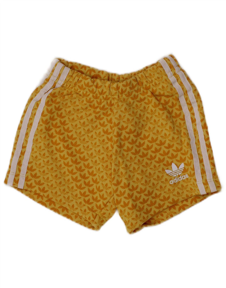 ADIDAS Baby Boys Graphic Sport Shorts 6-9 Months  Yellow Spotted Cotton